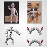 Plastic Doll/Toy Skeleton1/4" Size